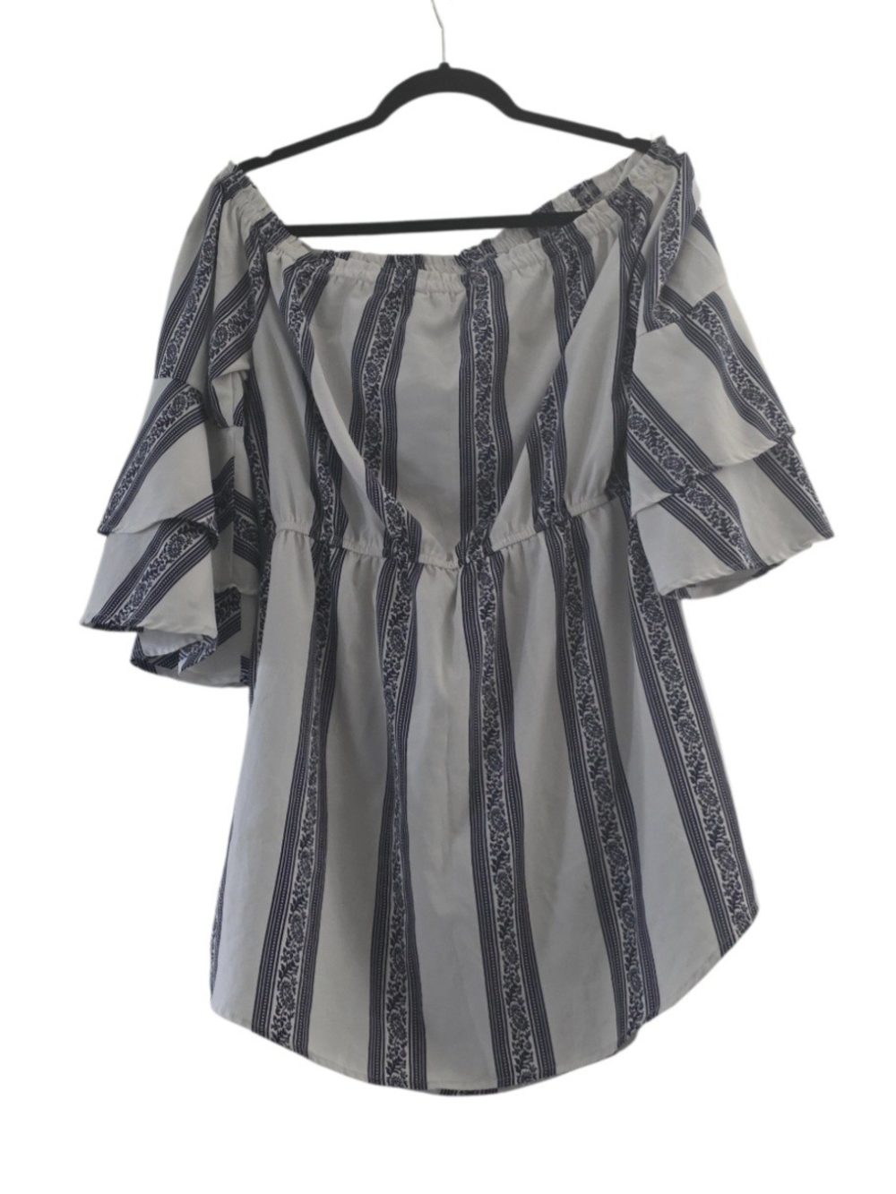 Blush - Off-Shoulder Stripe Peasant Top